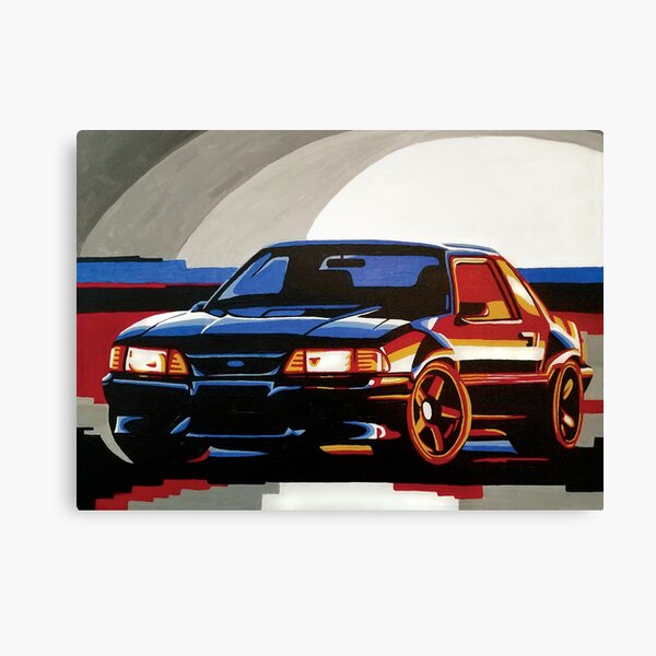 Fox Body Ford Mustang Painting Canvas Print