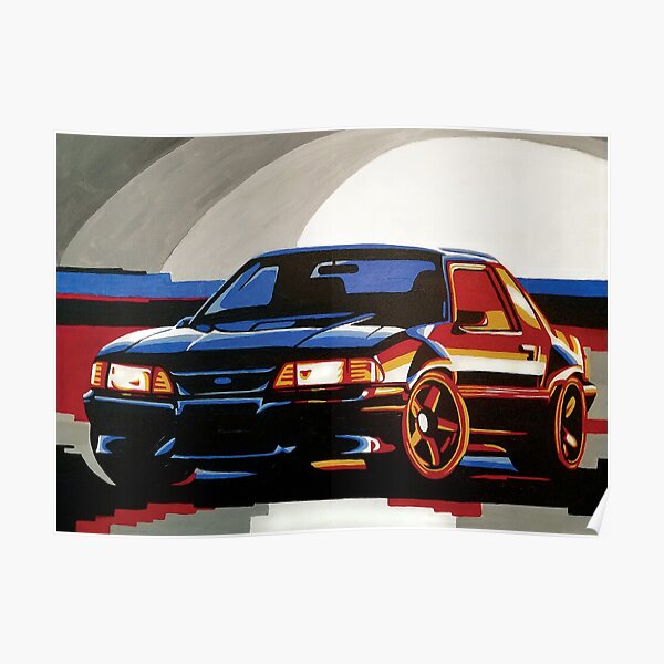 Fox Body Ford Mustang Painting Poster