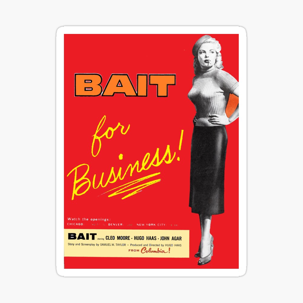 Cleo Moore Bait movie poster Red Hot bad girl blonde bombshell  Greeting  Card for Sale by Love30smovies