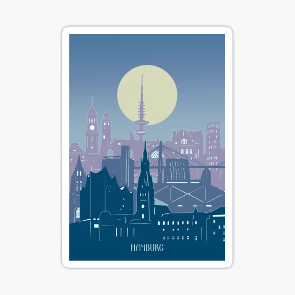 Hamburger Skyline Sticker