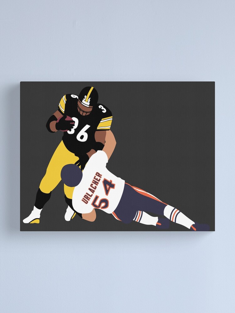 : Jerome Bettis Vs Brian Urlacher Canvas Art Poster and