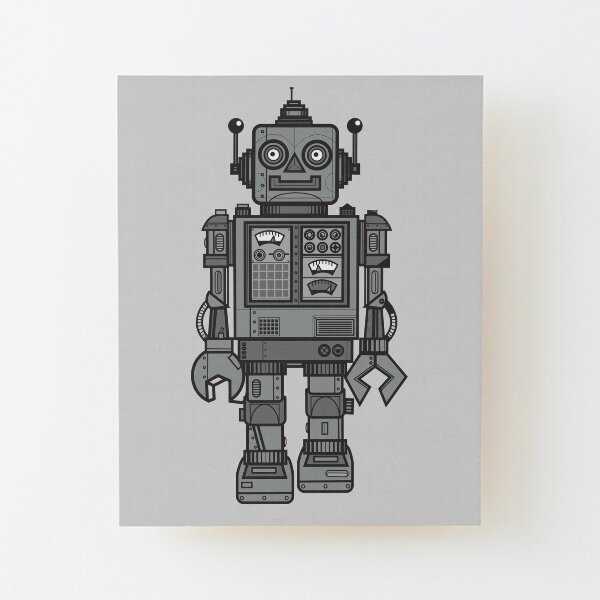 Vintage Robot Wood Mounted Print