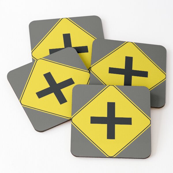 Item preview, Caution Road Sign Four Way Intersection designed and sold by Shanestillz.