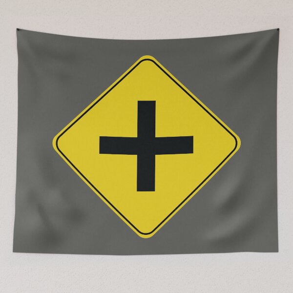 Item preview, Caution Road Sign Four Way Intersection designed and sold by Shanestillz.