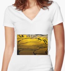 Yuanyang Terraced rice field 5 Women's Fitted V-Neck T-Shirt