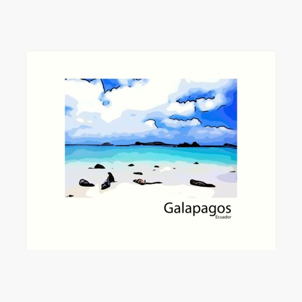 Galapagos Sea Lions Art Print