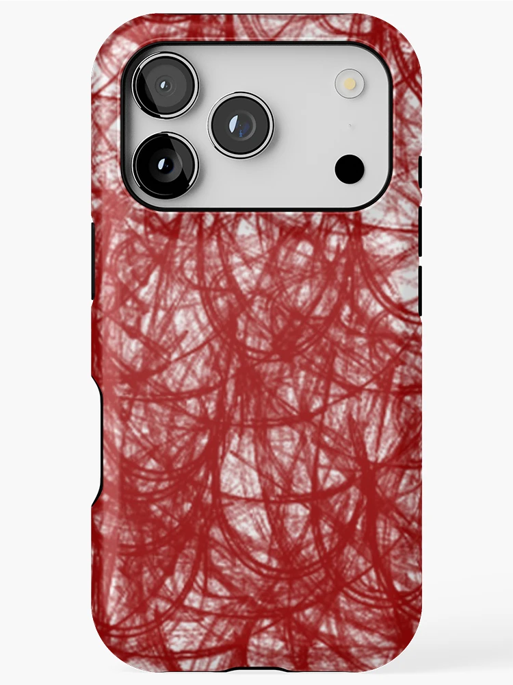 Thumbnail 1 of 4, iPhone Case, Red Thread Pattern designed and sold by Poetic Patterns Studio.