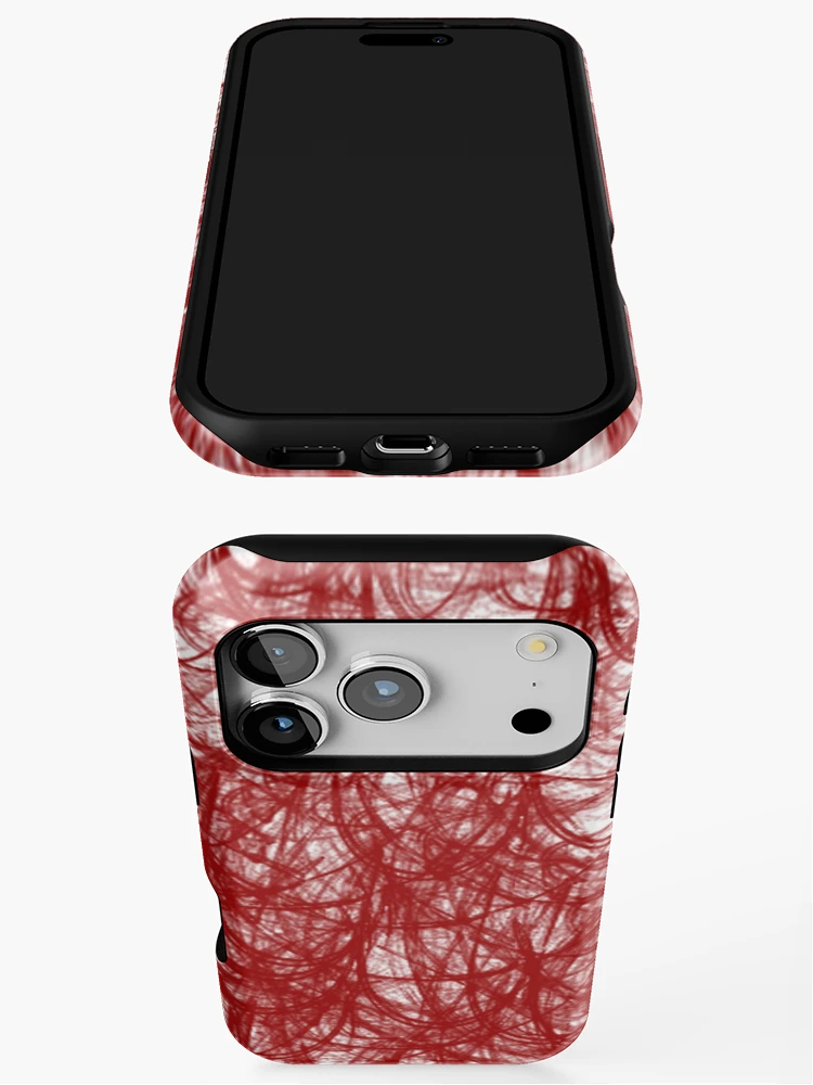 Thumbnail 3 of 4, iPhone Case, Red Thread Pattern designed and sold by Poetic Patterns Studio.