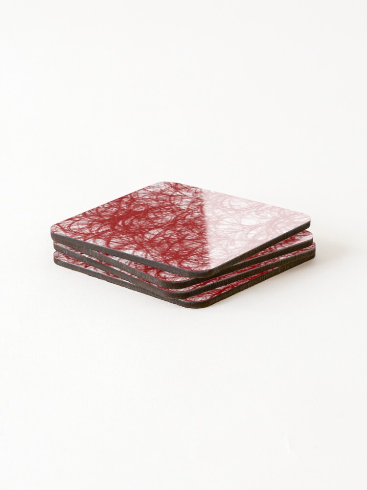 Thumbnail 4 of 5, Coasters (Set of 4), Red Thread Pattern designed and sold by deecdee.