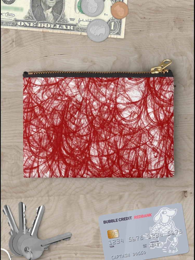Thumbnail 3 of 4, Zipper Pouch, Red Thread Pattern  designed and sold by Poetic Patterns Studio.