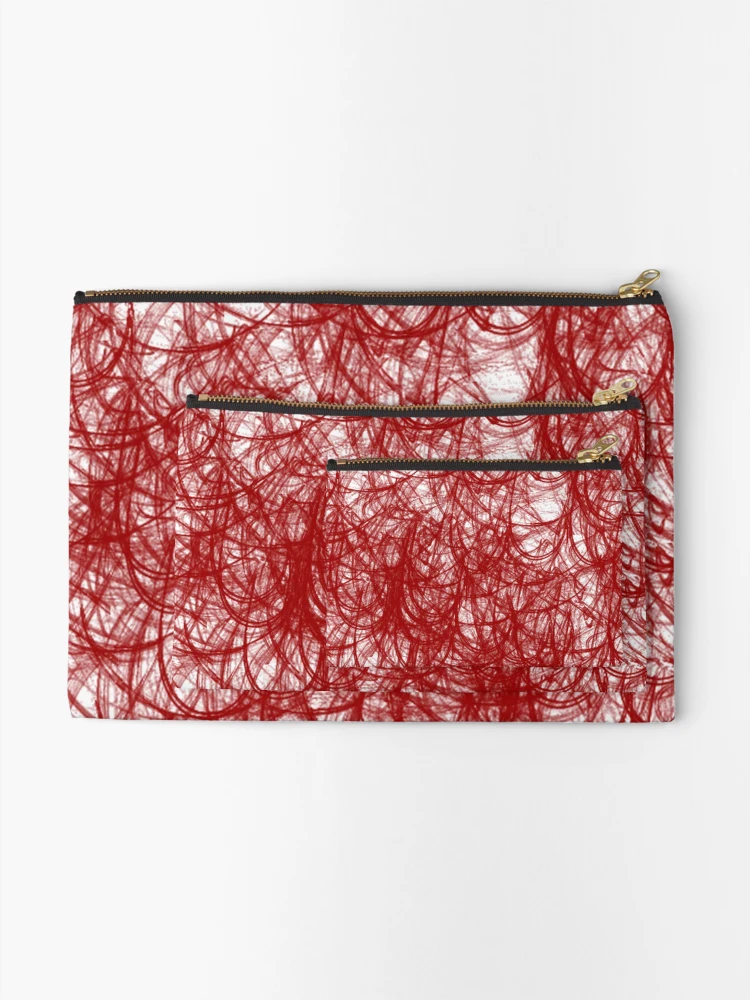 Thumbnail 2 of 4, Zipper Pouch, Red Thread Pattern  designed and sold by Poetic Patterns Studio.