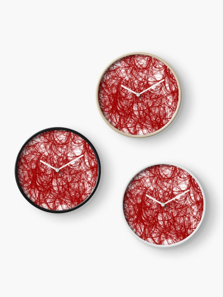 Thumbnail 3 of 4, Clock, Red Thread Pattern designed and sold by Poetic Patterns Studio.