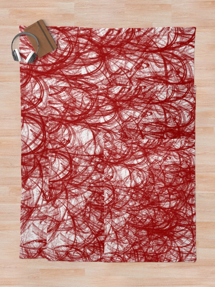 Thumbnail 5 of 6, Throw Blanket, Red Thread Pattern  designed and sold by Poetic Patterns Studio.