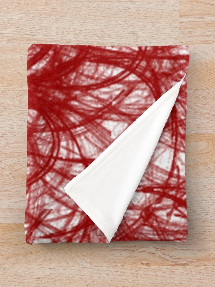 Thumbnail 3 of 6, Throw Blanket, Red Thread Pattern  designed and sold by Poetic Patterns Studio.