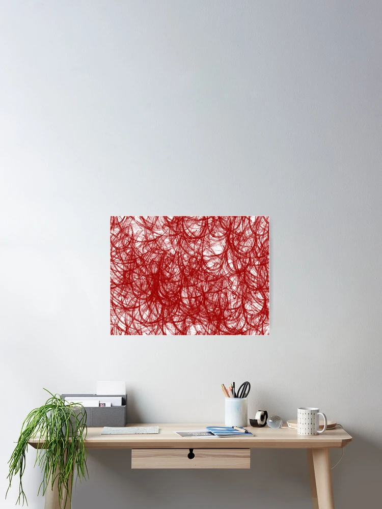 Thumbnail 2 of 3, Poster, Red Thread Pattern designed and sold by Poetic Patterns Studio.