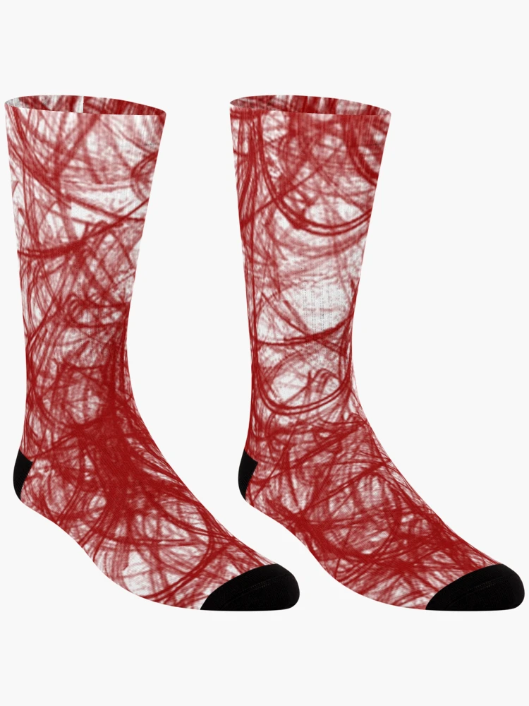 Thumbnail 3 of 5, Socks, Red Thread Pattern designed and sold by Poetic Patterns Studio.