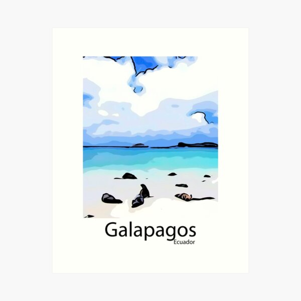 Galapagos Sea Lions Art Print