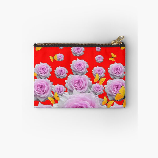 Item preview, YELLOW BUTTERFLIES & REGAL PINK ROSES ROSES RED GARDEN  designed and sold by sharlesart.