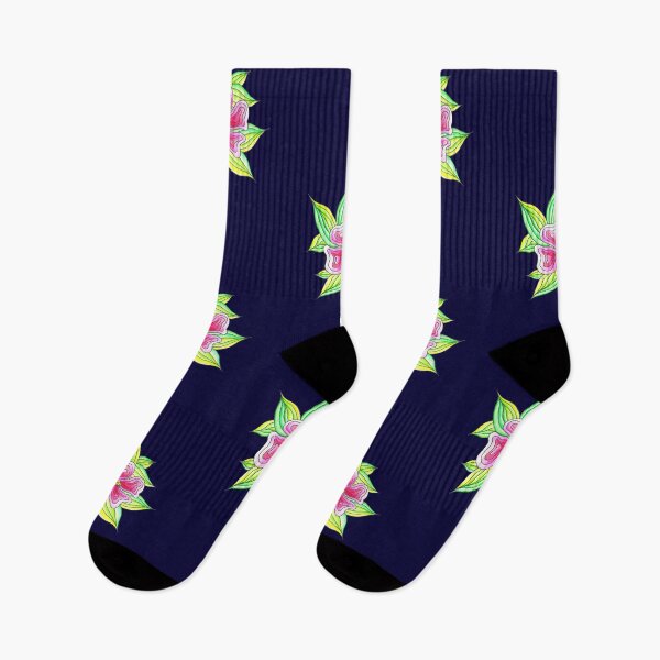 Item preview, Pink Flower on Dark Blue Background designed and sold by CarolineLembke.