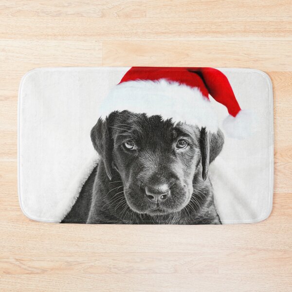 Item preview, Black labrador puppy with Christmas hat designed and sold by HaleyRedshaw.