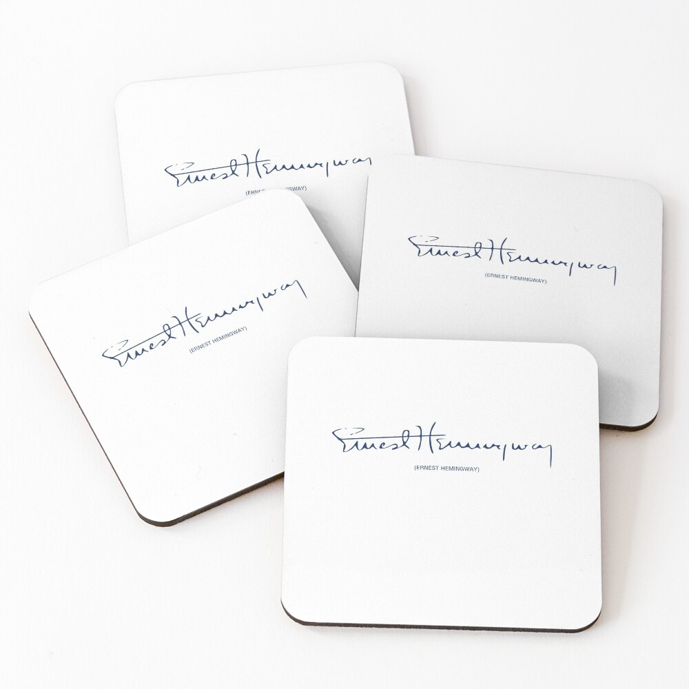 "Ernest Hemingway Signature" Coasters (Set of 4) for Sale by strunz