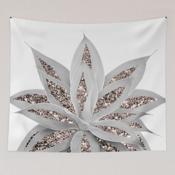 Item preview, Gray Agave with Rose Gold Glam #3 (Photo of Glitter Only - Not Reflective) designed and sold by Anita's & Bella's Art.