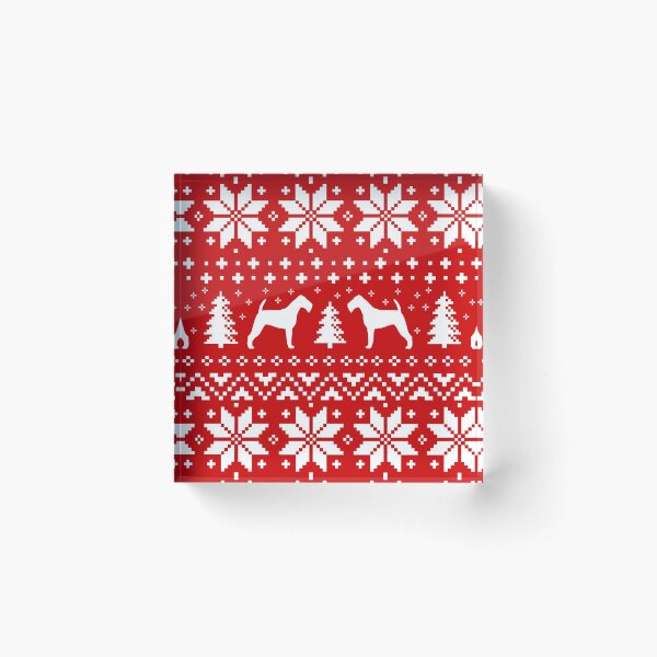 Item preview, Irish Terrier Silhouettes Red and White Christmas Holiday Pattern designed and sold by Jenn Inashvili.