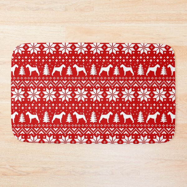 Item preview, Irish Terrier Silhouettes Red and White Christmas Holiday Pattern designed and sold by Jenn Inashvili.