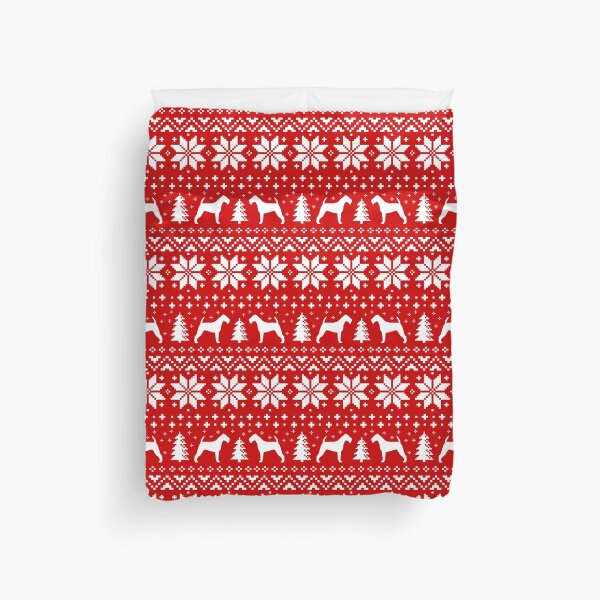 Item preview, Irish Terrier Silhouettes Red and White Christmas Holiday Pattern designed and sold by Jenn Inashvili.