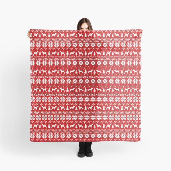 Item preview, Irish Terrier Silhouettes Red and White Christmas Holiday Pattern designed and sold by Jenn Inashvili.
