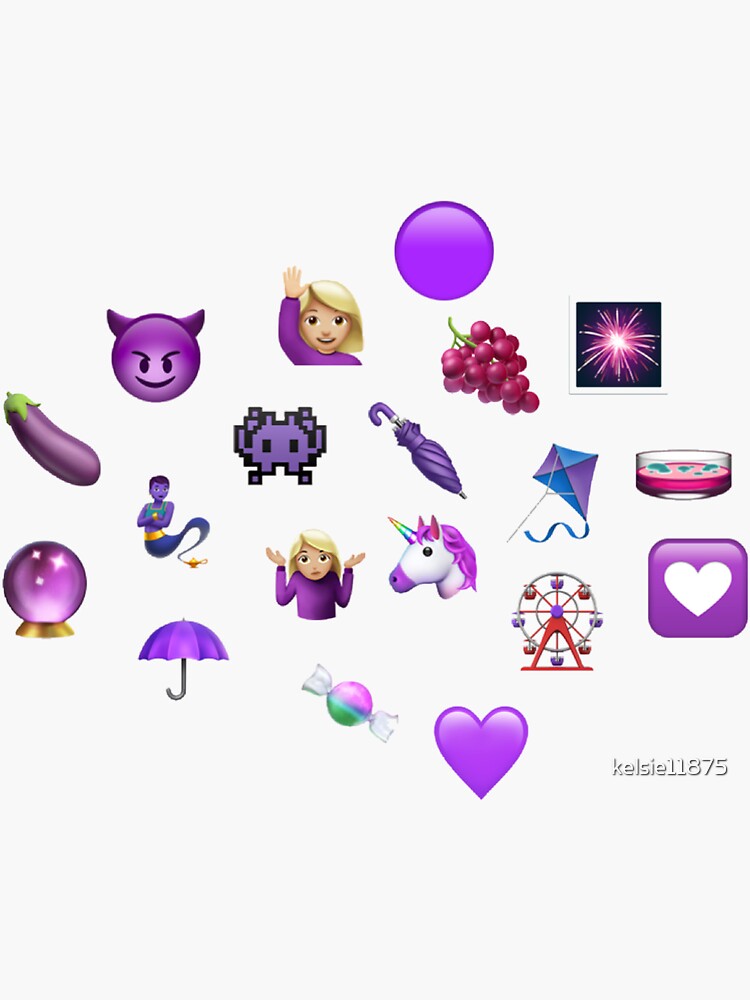 "Purple emoji pack" Sticker for Sale by kelsie11875 Redbubble