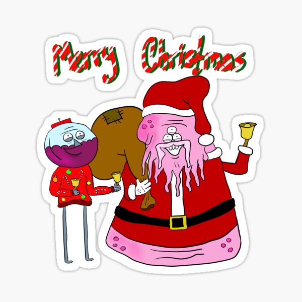 "Merry Christmas Space Regular Show the best" Sticker for Sale by