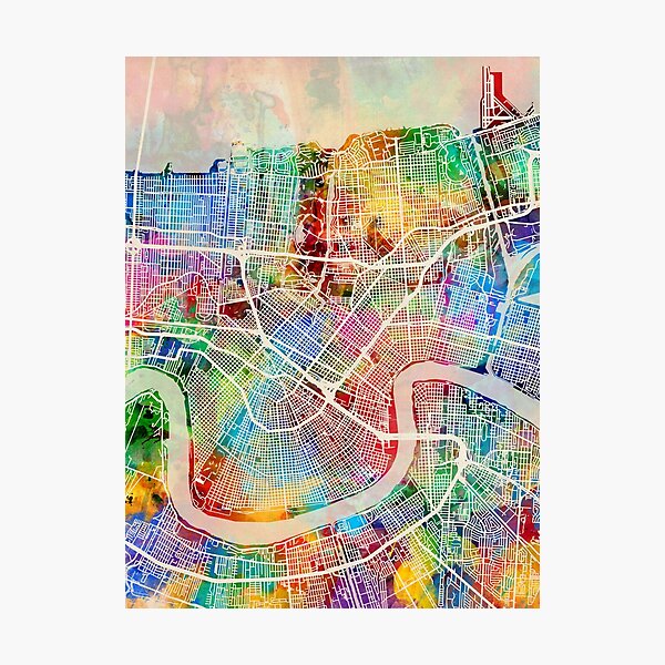 Item preview, New Orleans Street Map designed and sold by MICHAEL TOMPSETT.