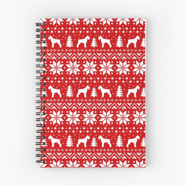Item preview, Giant Schnauzer Silhouettes Red and White Christmas Holiday Pattern designed and sold by Jenn Inashvili.