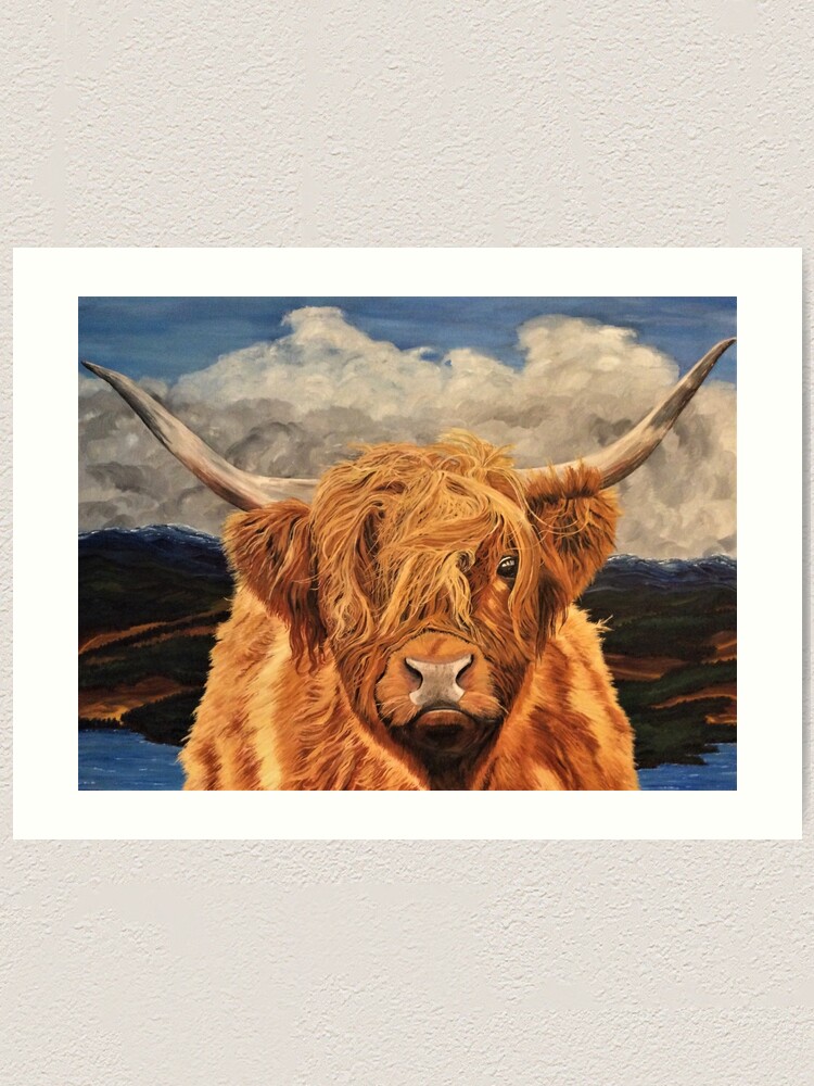 Thumbnail 1 of 3, Art Print, Highland Cow - Wall Art designed and sold by EuniceWilkie.