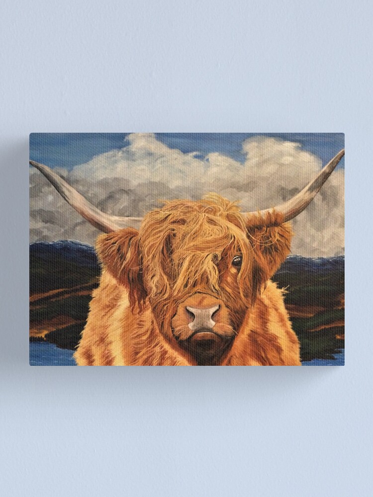 Thumbnail 1 of 3, Canvas Print, Highland Cow - Wall Art designed and sold by EuniceWilkie.