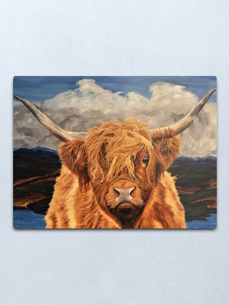 Alternate view of Highland Cow - Wall Art Metal Print