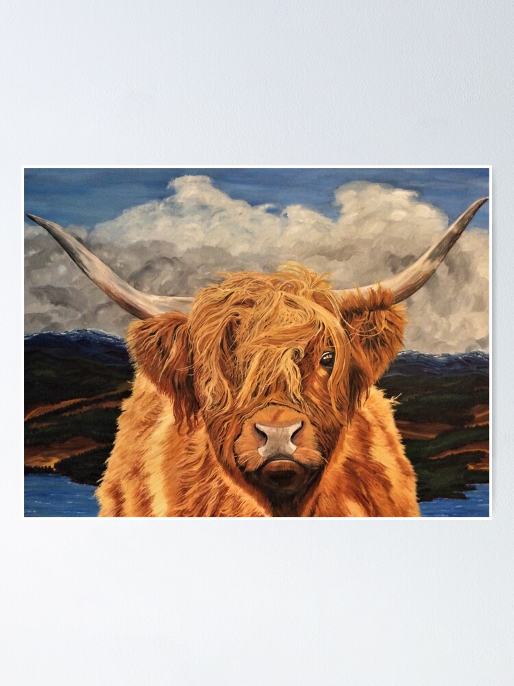 Thumbnail 1 of 3, Poster, Highland Cow - Wall Art designed and sold by EuniceWilkie.