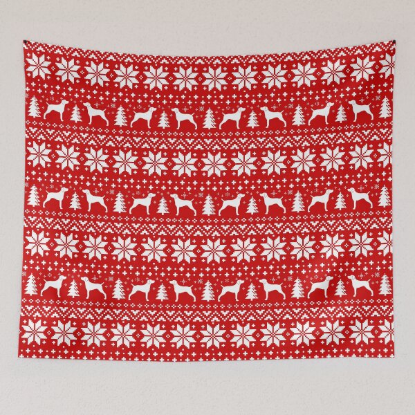 Item preview, Weimaraner Silhouettes Red and White Christmas Holiday Pattern designed and sold by Jenn Inashvili.