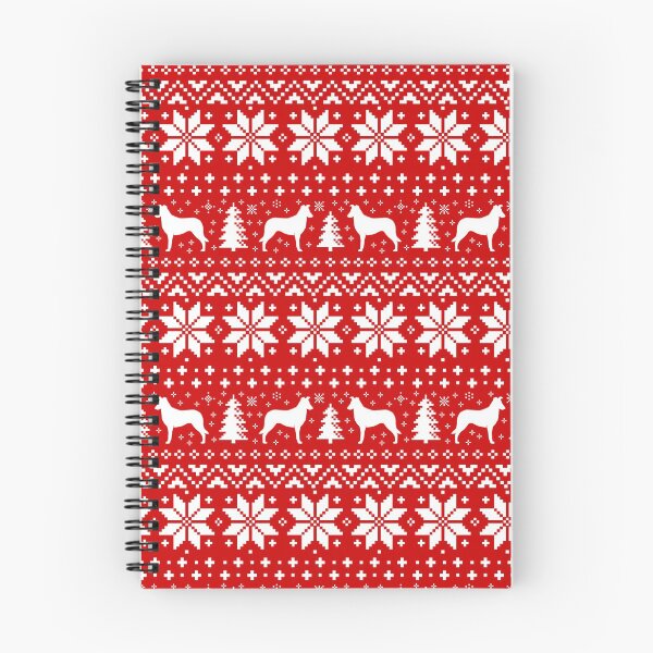 Item preview, Smooth Collie Silhouettes Red and White Christmas Holiday Pattern designed and sold by Jenn Inashvili.
