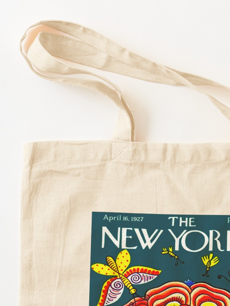 Alternate view of NEW YORKER : Vintage 1927 Flower Hat with Butterfies Print Tote Bag