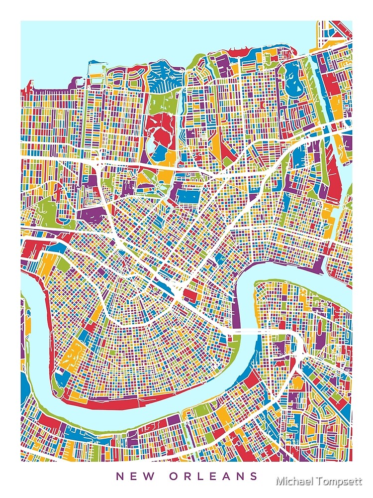 New Orleans Street Map Premium Matte Vertical Poster