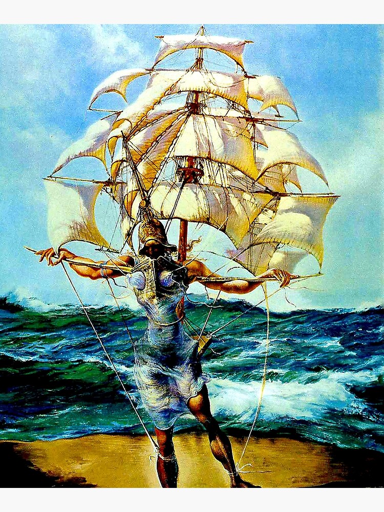 THE SHIP : Vintage Abstract Fantasy Painting Print by posterbobs
