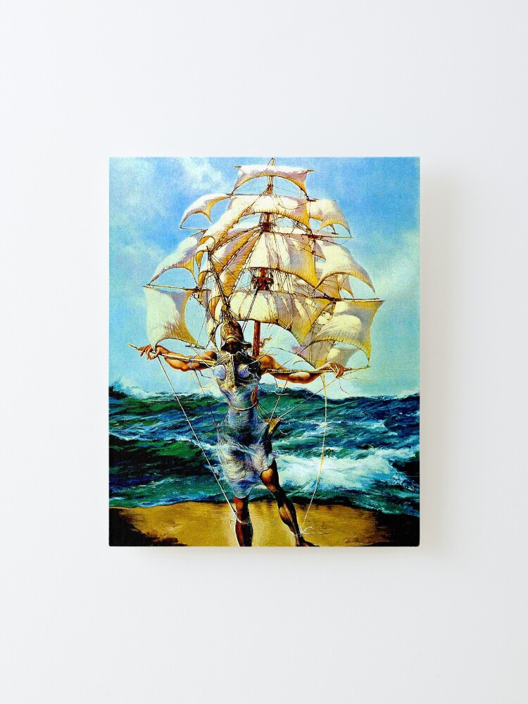 Alternate view of THE SHIP : Vintage Abstract Fantasy Painting Print Mounted Print