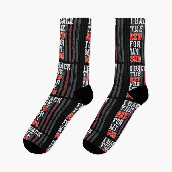Item preview, Firefighter Son Support American Flag Thin Red Line Quote designed and sold by CreatedByHeidi.