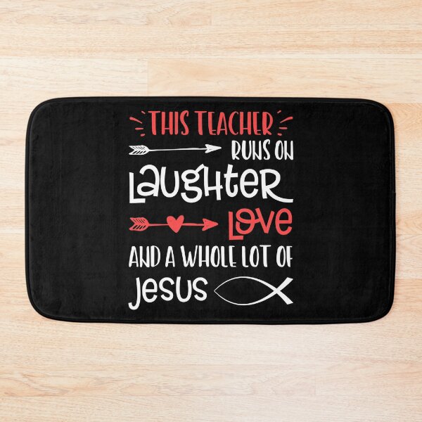 Item preview, Christian Teacher Run Laughter Love Jesus Quote Fish Graphic designed and sold by CreatedByHeidi.