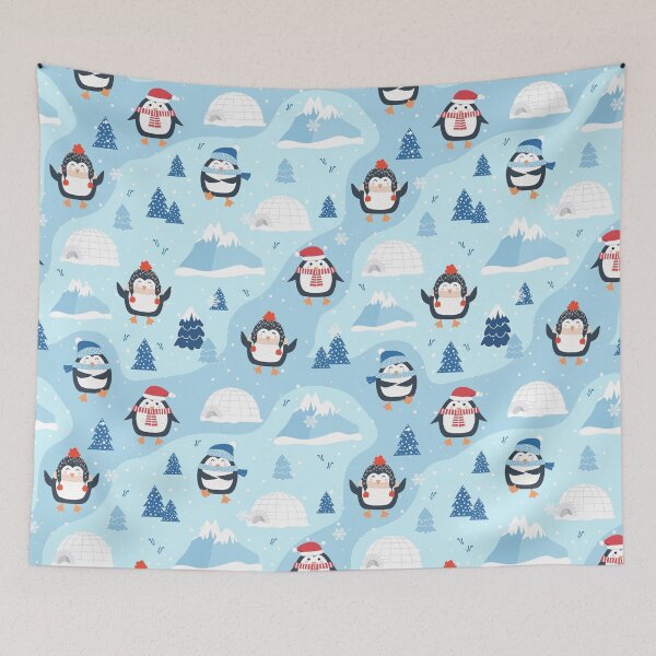 Item preview, Christmas Penguin Snow Blue designed and sold by Color Me F*@k!ng Happy.