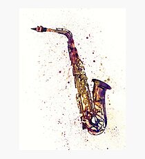 Saxophone Abstract Watercolor Photographic Print