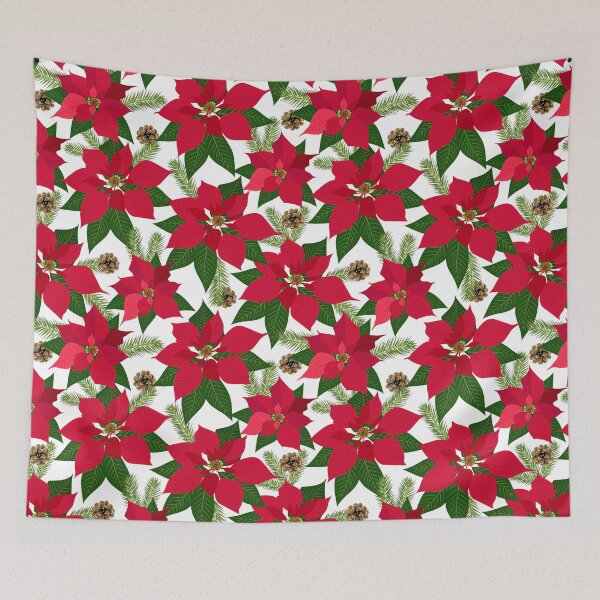 Item preview, Christmas Poinsettia and Pine Cones designed and sold by Color Me F*@k!ng Happy.
