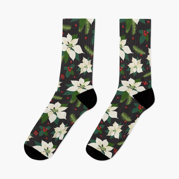Item preview, Christmas Poinsettia Black and White designed and sold by Color Me F*@k!ng Happy.
